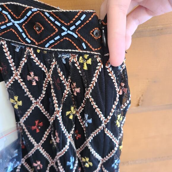 Tularosa Lexi Beaded See Through Festival High Waist Maxi Skirt Boho Western NWT - Picture 6 of 6